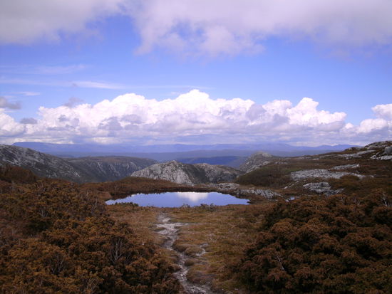 walk zum cradle-mountain...hat uns ein bisschen an die landschaft in "der herr der ringe" erinnert