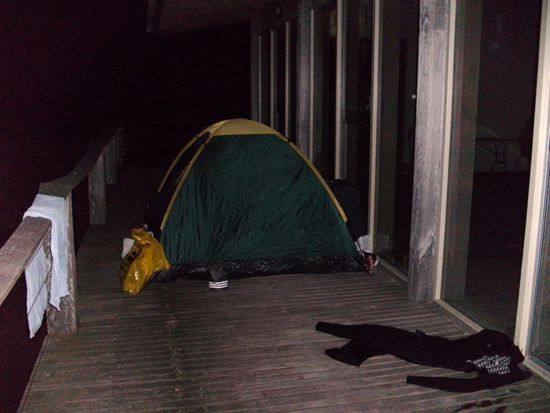 unsere erste nact im zelt am strand