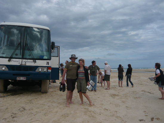 Unser Allradbus auf dem 75. Mile Beach