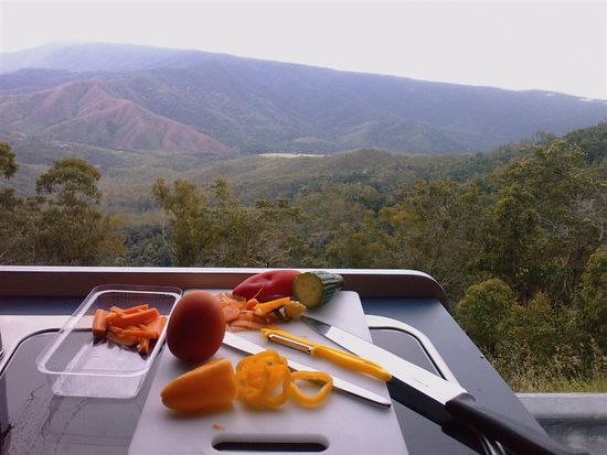 Vitamine schnibbeln mit Panorama.
