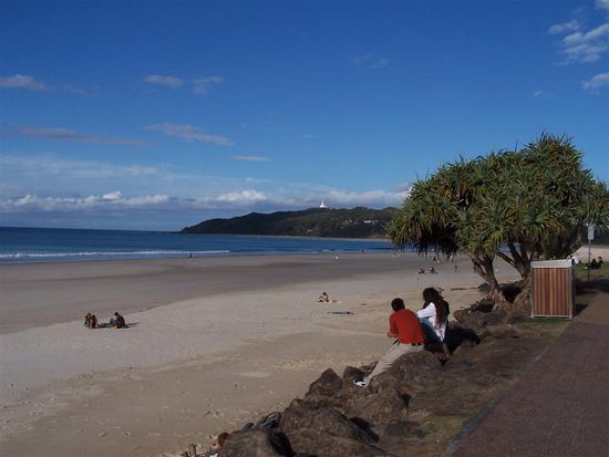 Hier gehen wir Surfen - ganz hinten am Kapp.