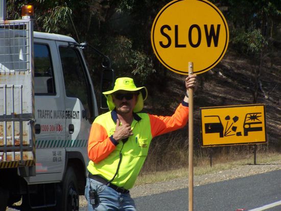 Unterwegs am Wegesrand ...
(Baustellenabsicherung auf Australisch)
