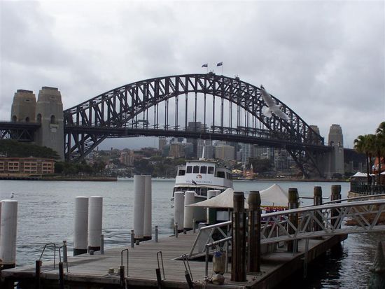 Hafeneindrücke mit der über 130m hohen Harbourbridge.