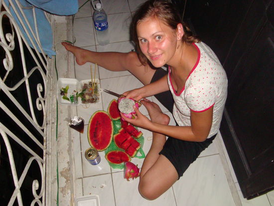 nachtisch auf unserem balkon