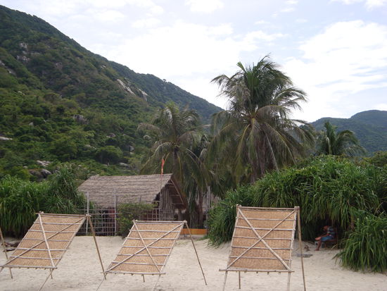 blick vom strand auf unser resort