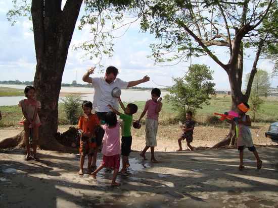 Auch Marco darf nicht trocken bleiben.