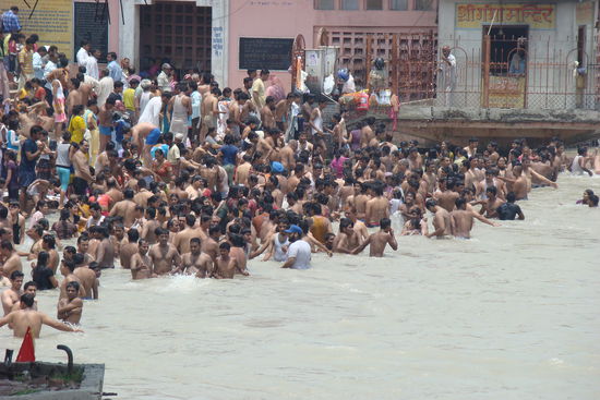 ein Bad im Ganges in Haridwar