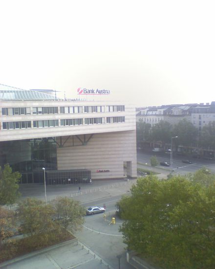 Das ist der Ausblick von meinem Arbeitsplatz.