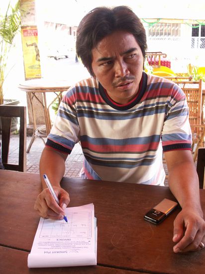 mein Chefkoch mit ernster Miene ... wahrscheinlich eilt mir mein Ruf vorraus ...