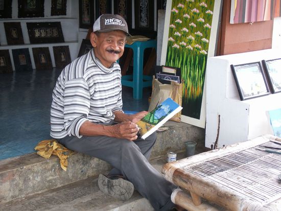 Meister des Pinsels. Wollte dann doch nicht das 2x4m Gemälde erwerben ...