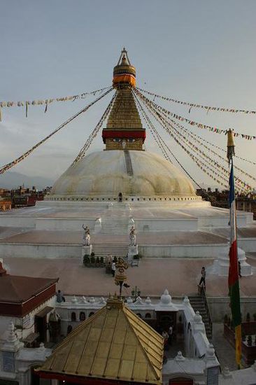 Terassenblick auf die Boudha Stupa
