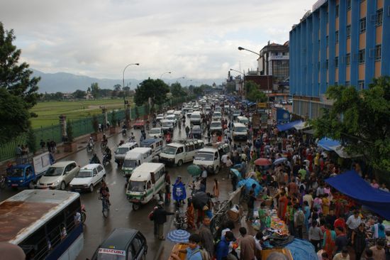 So sieht es taeglich auf Kathmandus Strassen aus!