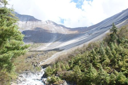 Unglaublich eindruecklich, wie hier vor vielen Jahren der Gletscher die Felsen rund geschliffen hat.