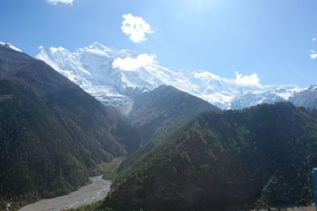 Die Aussicht von Upper Pisang war phaenomenal. Annapurna II (7937 mueM) in voller Pracht.