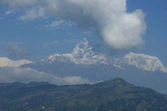 Matterhorn auf Nepali:
Machhapuchhare - Der Name bedeutet uebersetzt "Fischflosse".