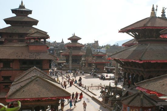 Blick auf den Durbar Square von Patan