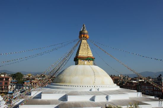 Und einmal mehr Boudhanath Stupa - unser Lieblingsort inmitten des Dorf-,nach unserem Empfinden Stadtlebens