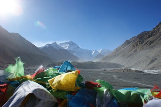 Aussicht von einem kleinen Huegel beim Everest Base Camp.