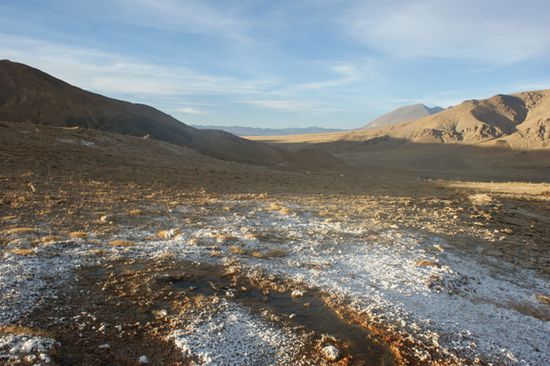 Ausblick mit Himalaya-Salz im Vordergrund.