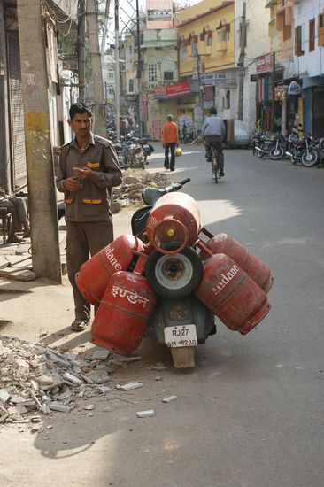 Schnapschuss zum ersten: So habe ich meine Vespa noch nie beladen.