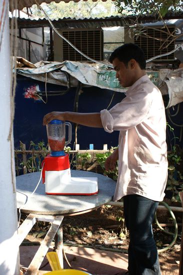 Wassermelonensaft zum Fruehstueck