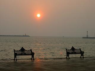 Sonnenaufgang im Hafen von Veracruz.