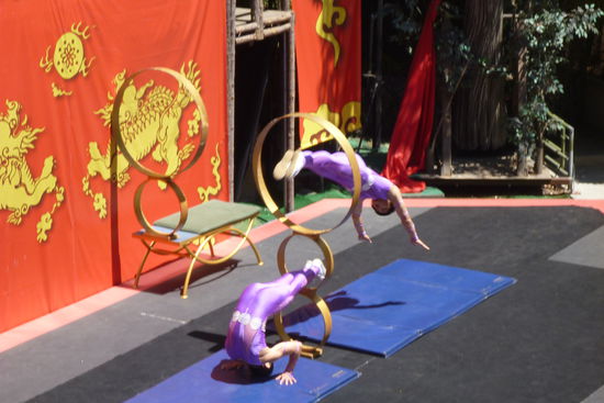 Mhhm, die Vorstellung der chinesischen Akrobatengruppe war äußerst dürftig. Sie sprangen ewig nacheinander durch diese komischen Holzreifen. Ich denke wenn ich nochmal auf Jobsuche gehen sollte käme der des Reifenspringers auch für mich in Frage ;o)