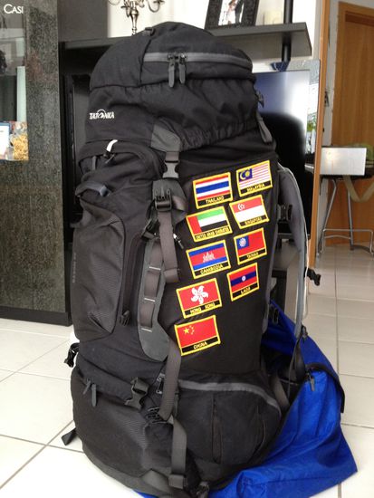 Das ist meiner (Roland hat den gleichen)... Der Bison 90 L von Tatonka...,der schon die ein oder andere Asienreise hinter sich hat.