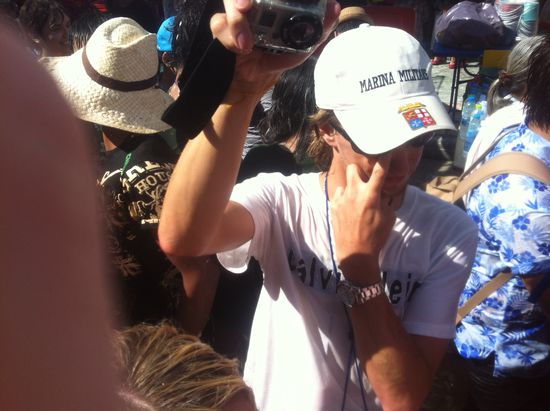 Strohy hat eine AktionCam dabei, die wasserdicht ist und das ist auch gut so!