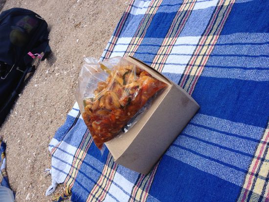 Mittagessen am Strand