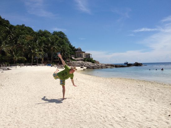 Ein Tourist in sportlicher Betätigung.