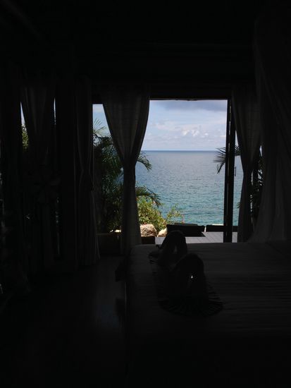 Blick aus'm Schlafzimmer.
Das ist mal ein richtiger Ocean View oder Meerblick, wie auch immer.