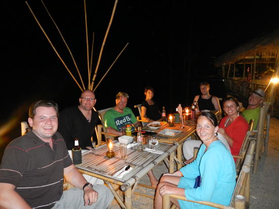 Strand! Abendessen im Restaurant von unserem Resort.