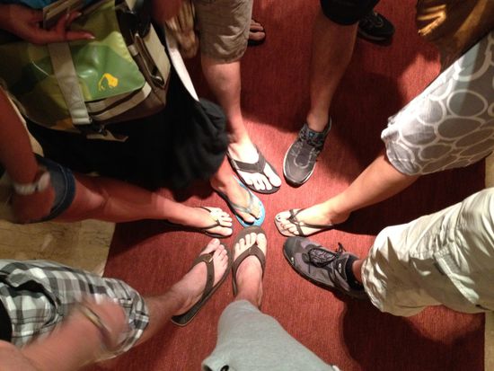 wir mit unseren "Quadratlatschen" im Traders in die Club-Lounge dürfen...