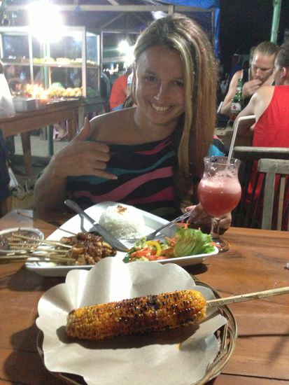 Christine's favourite dish: Chicken Satay mit Reis