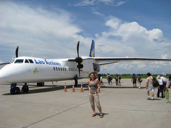 Auf dem Flughafen in Vientiane