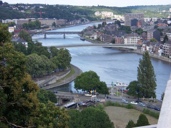 Zusammenfluss von Maas und Sambre in Namur