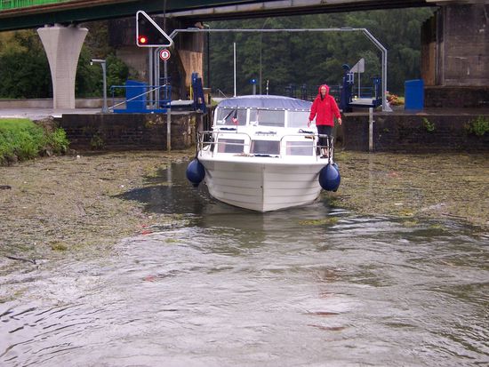 Beluga hat bereits eine Schneise in den angeschwemmten Unrat geschlagen, da kann Devota gefahrlos durch