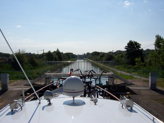 die Schleusentreppe liegt vor uns