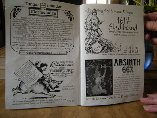 die Speisekarte des Exempel