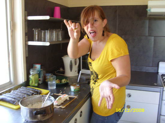 beim Sushi machen 