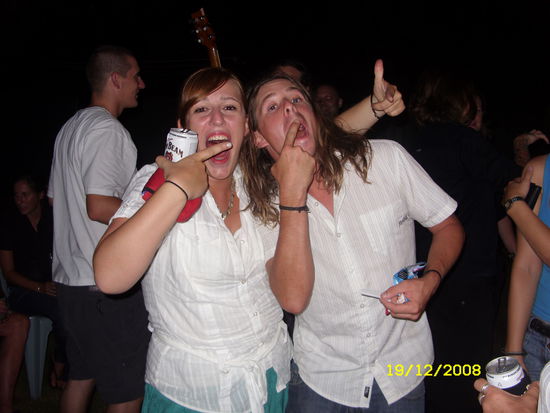 Ich mit Luke, angeheitert 