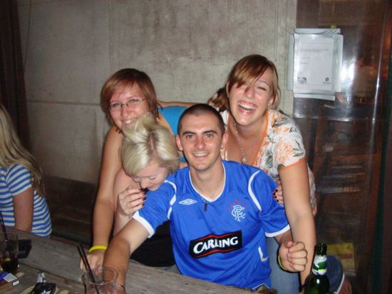Andrea, Gemma, John und ich