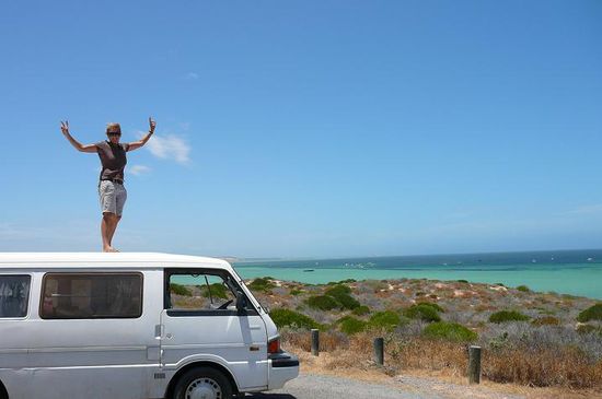 Carmen genoss' den traumhaften Blick von ganz oben
