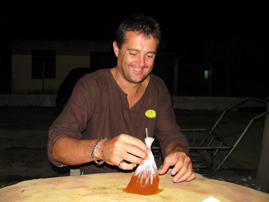 5 o'clock in the morning - Ian's take away and birthday tea