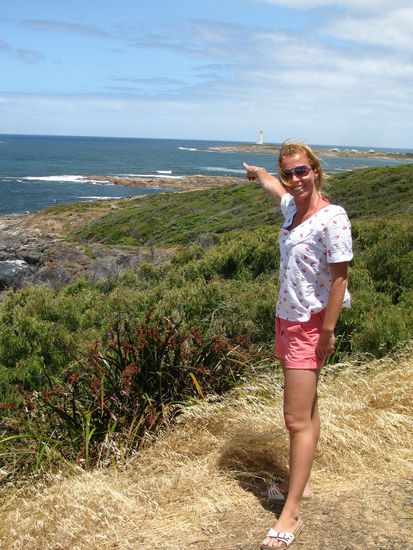 Am Cape Leeuwin
Der suedwestlichste Punkt Australiens, wo zwei Oceane aufeinander treffen