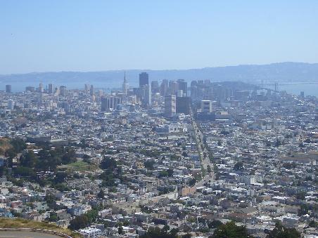 Aussicht auf San Francisco
(von den Twin Peaks aus)