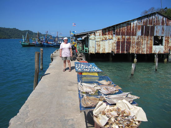 Aufgeschnittner Fisch der getrocknet wurde. Schade dass es noch kein Riechinternet gibt.....