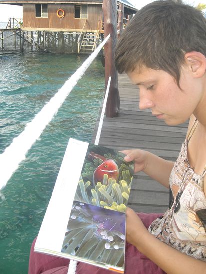 Suche nach den Tieren die wir unter Wasser gesichtet haben