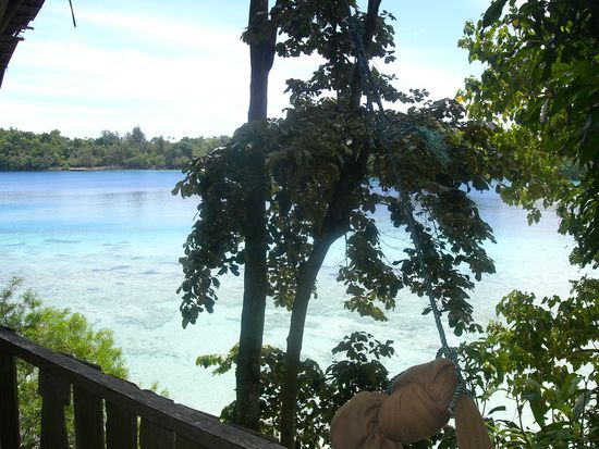 Blick vom Balkon- die Insel selbst ist traumhaft,aber noch besser ist die Unterwasserwelt mit korallenbewachsenen Steilwaenden, Canyons, Unmengen an Fischen und nem Vulkan, wo wir uns durch die aus dem Boden aufsteigenden Blubberblasen gefuehlt haben wie auf einer anderen Welt.
Hier haben einen der unglaublichsten Tauchgaenge bisher gemacht 